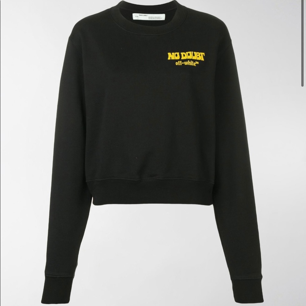 Off-White Black Sweatshirt “No Doubt” “Woman” size small - Picture 4 of 8